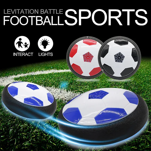 Playtastic Hoverball: Akku Luftkissen-Indoor-Fußball, Farb-LEDs