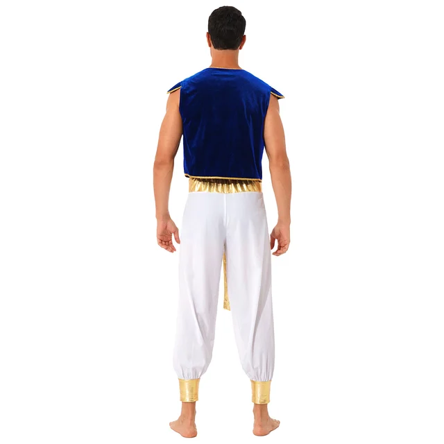 SINBAD ALADDIN GENIE Sheik Sultan Desert Prince Arabian Adult Costume Vest  Pants $38.95 - PicClick