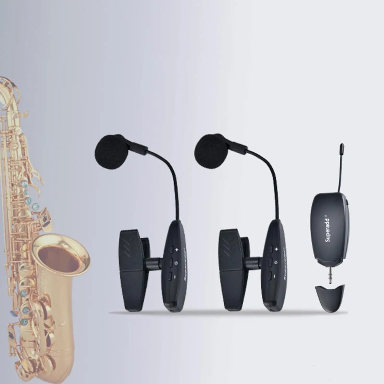 Multifunction Saxophone Microphone Sax Transmitter Durable Clip Receiver Speaker Clip On Mic for Saxophone Cornet Performance