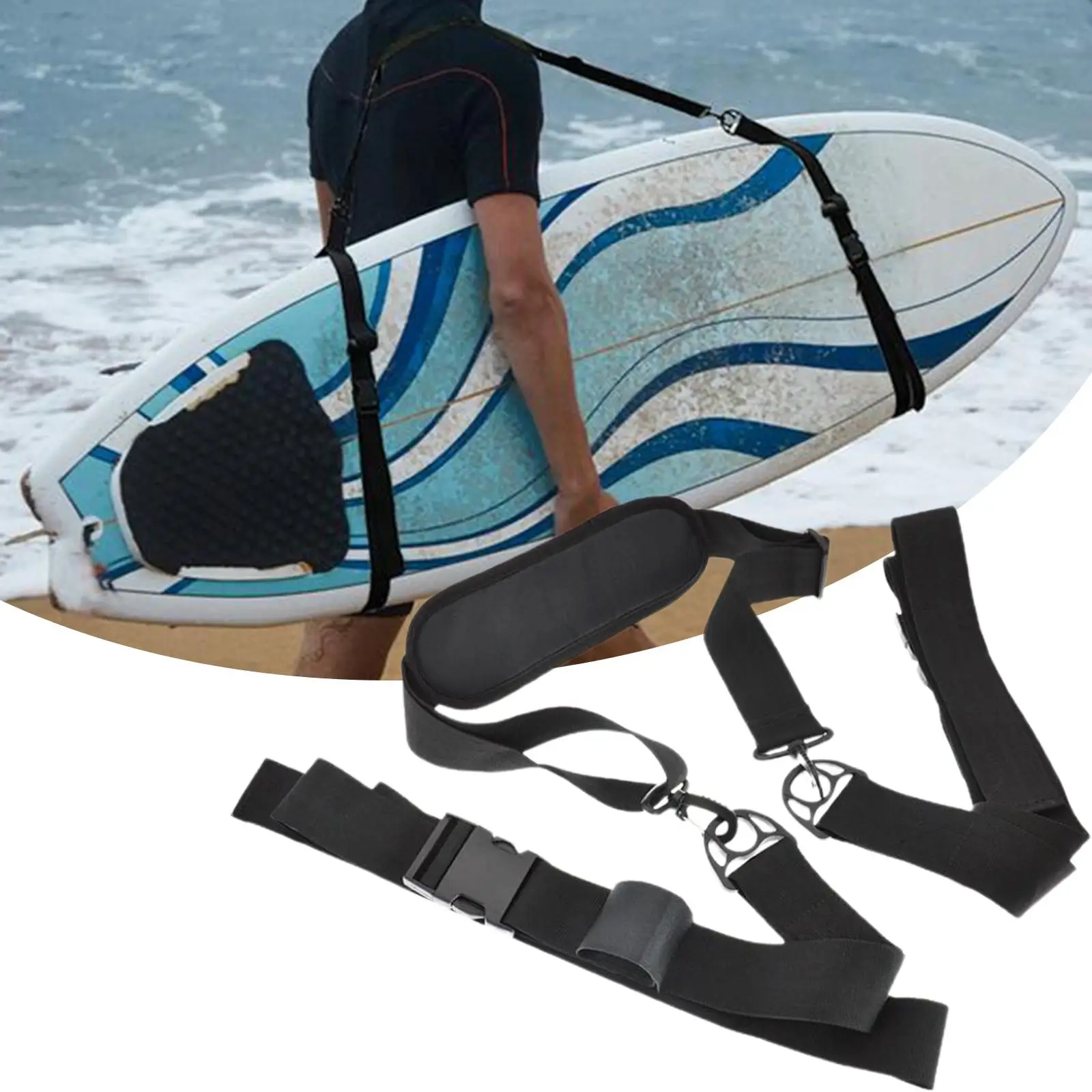 Padded Paddle Board Shoulder Strap Longboard Carrier Paddleboard Surfboard Carrying Sling for Outdoor Kayak Underwater Canoe