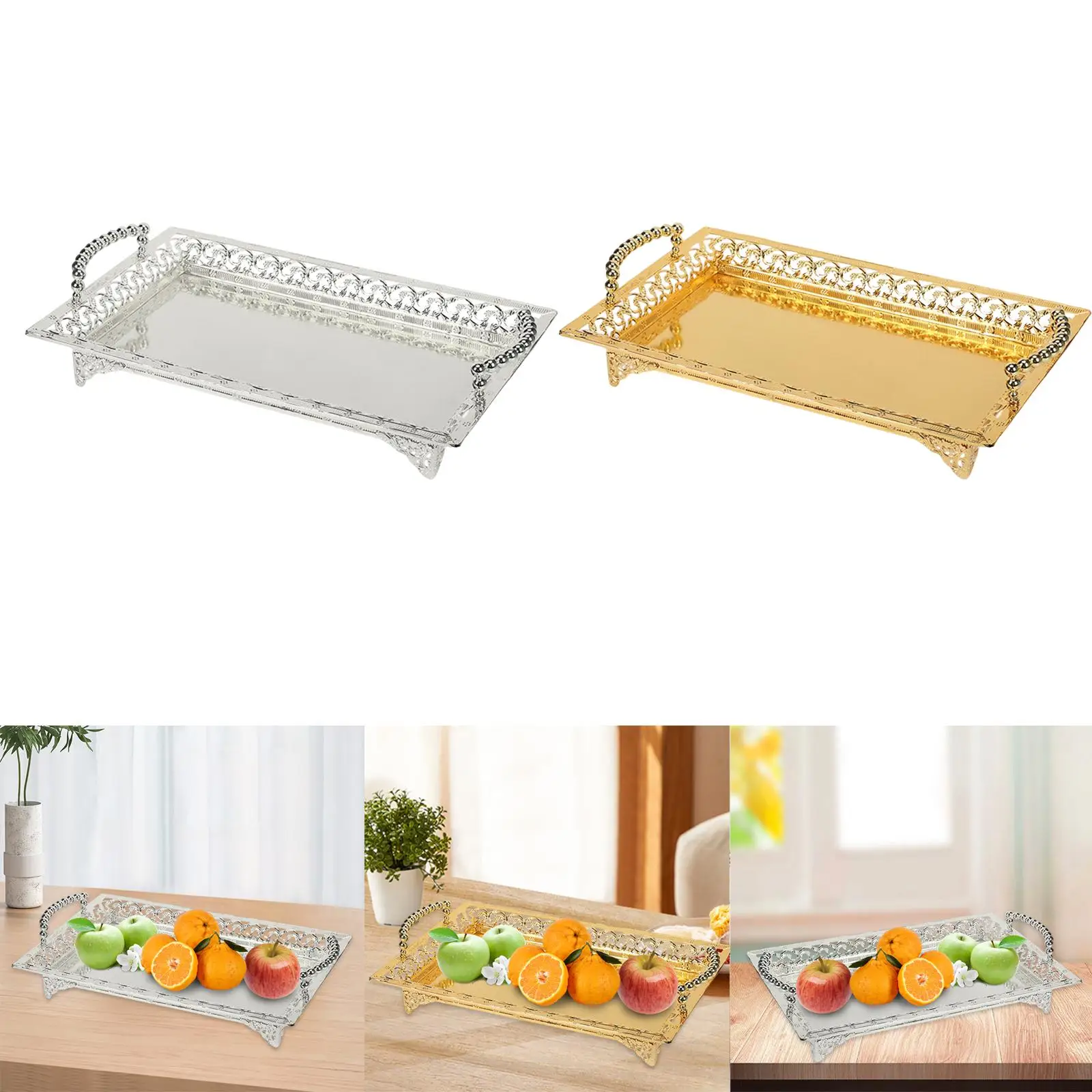 Nordic Style Fruit Storage Basket Storage Container Serving Platter Rectangle Serving Tray for Home kitchen Dessert Snack