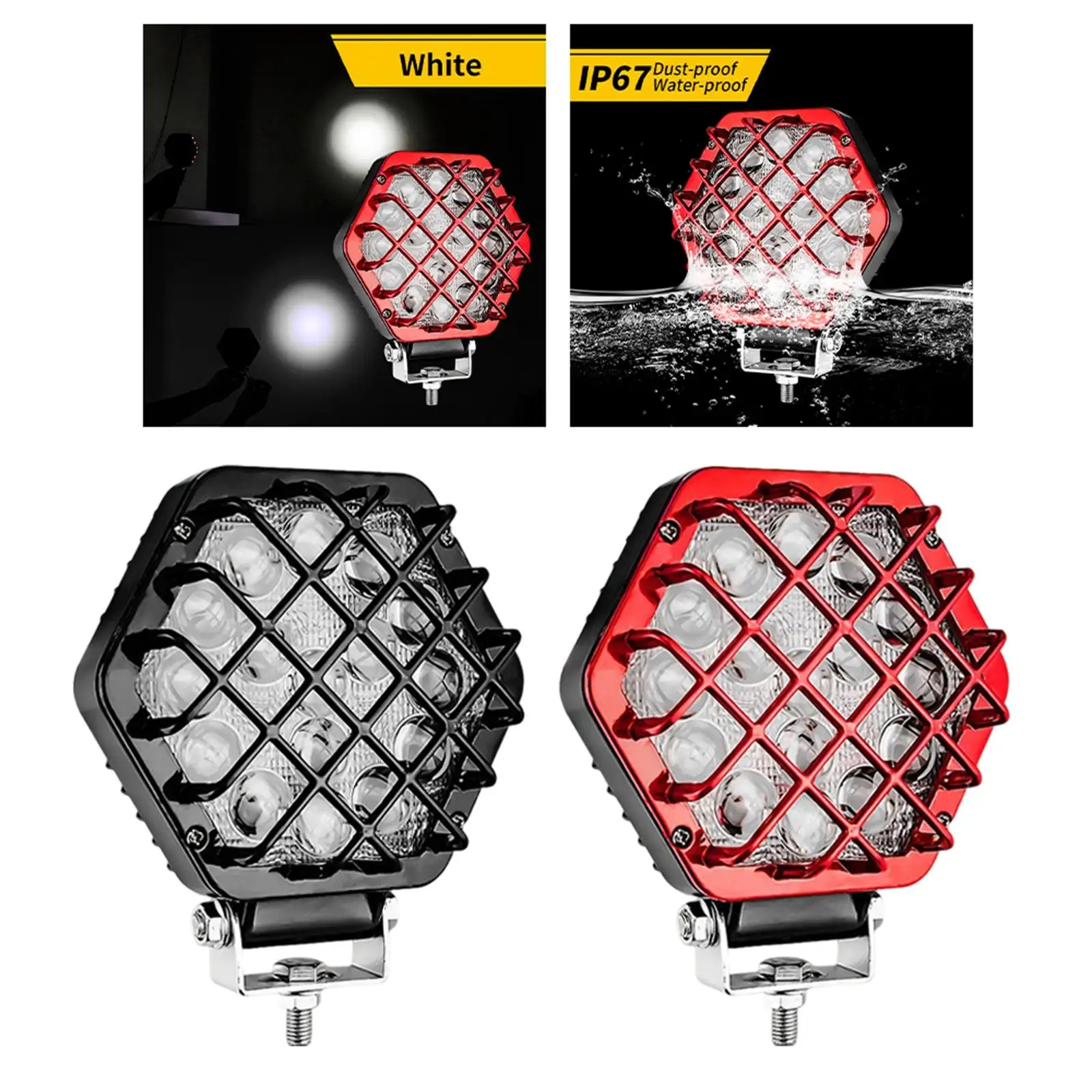 5 inch 48W LED Light Pods IP67 Waterproof 4800LM 16Pcs LED Driving Lamps for Truck Motorcycle Hunters Excavator Crane