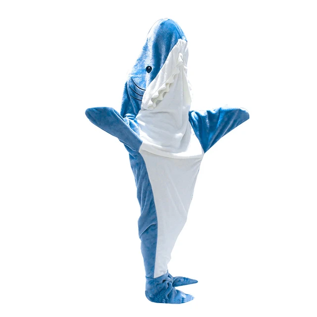 Shark Blanket for Adult Kids - Wearable Shark Blanket Super Soft Cozy  Flannel Hoodie, 67inX27.5in(M) 