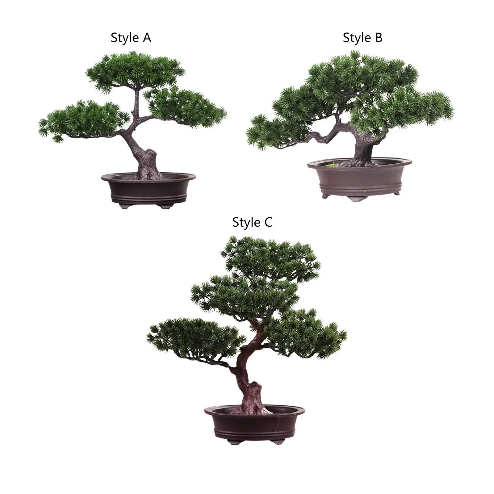Simulation Tree Potted Plant Artificial Green Plant Realistic Durable Desk Display Multifunctional for Terrace Windowsill