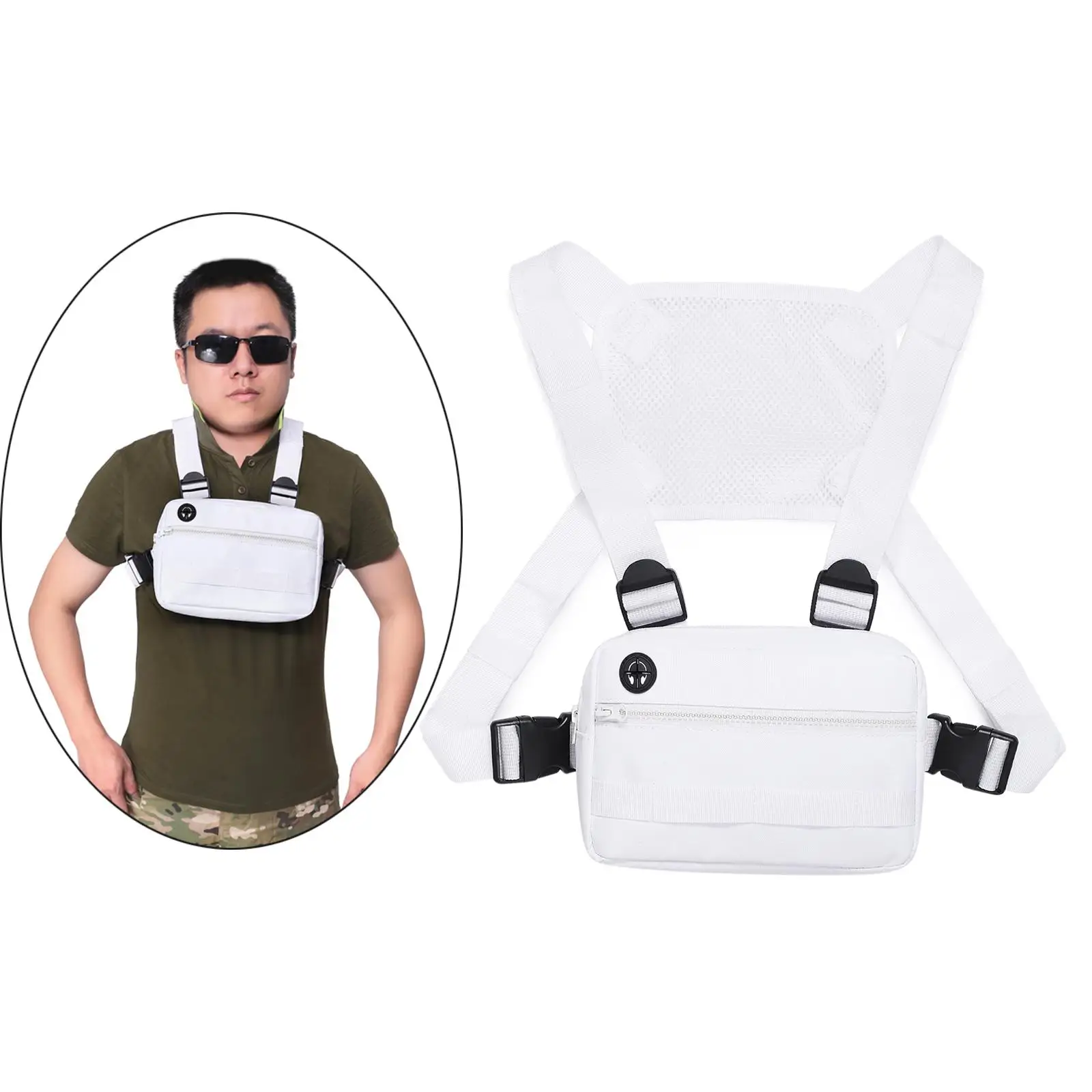 Vest Running Chest Rig Bag Hip Hop Streetwear Sports PhBags Pouch
