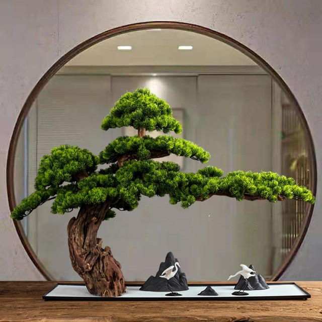 Piante Finte da Interno Simulazione di nuova simulazione Bonsai Benvenuto  Ornamenti di Pino Office Soggiorno Portico Decorazione Decorazione