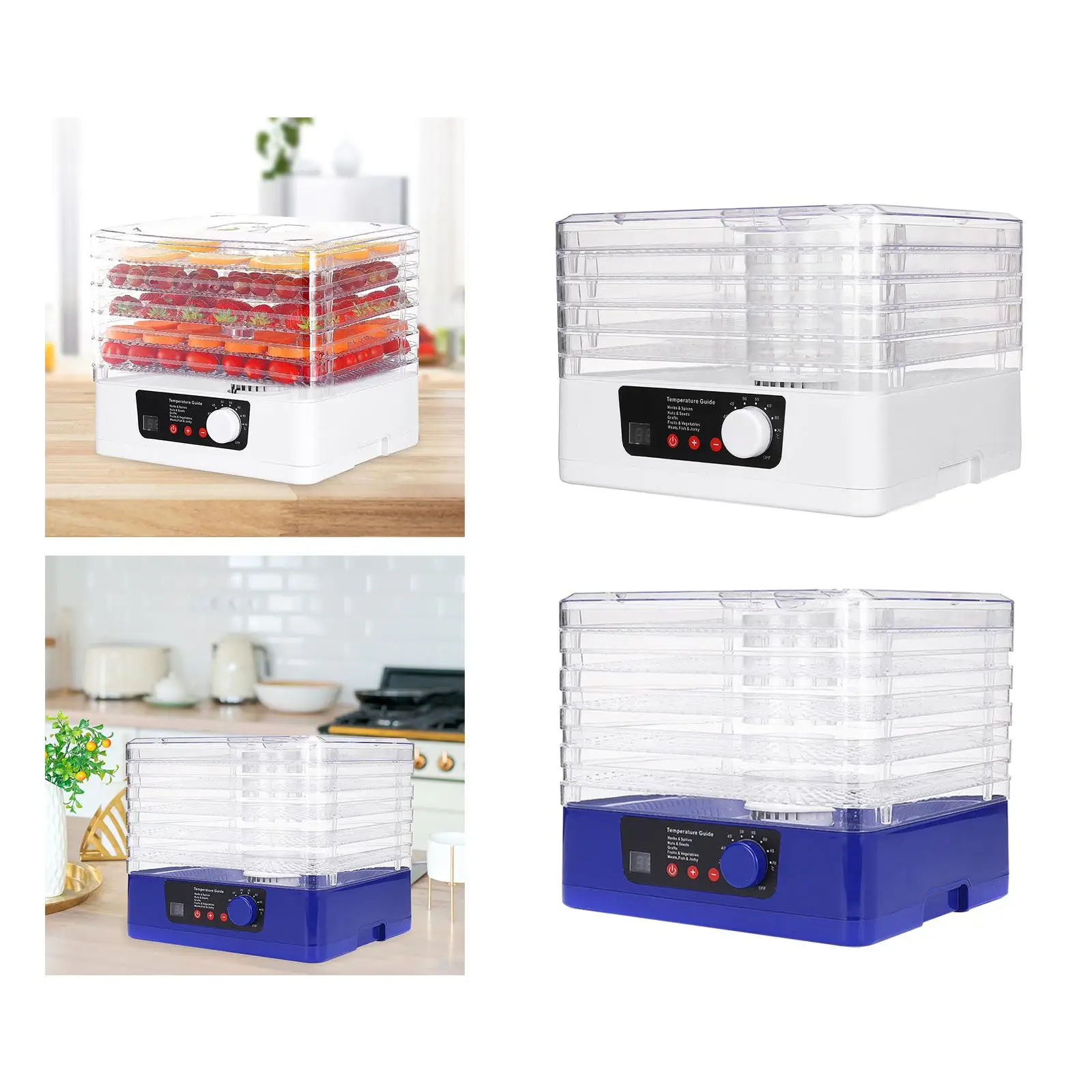 Electric Food Fruit Large 5 Trays Power Saving Control 35-70° Vegetable Dryer Dried Machine for Vegetable Herbs Pet Food Kitchen