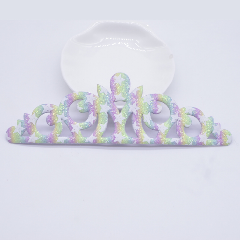 6pcs 140*45mm gepolsterte Glitzer krone Applikationen für Kleidung Hut Näh patches DIY Cake Topper Kopf bedeckung Dekor Zubehör – Detail 7