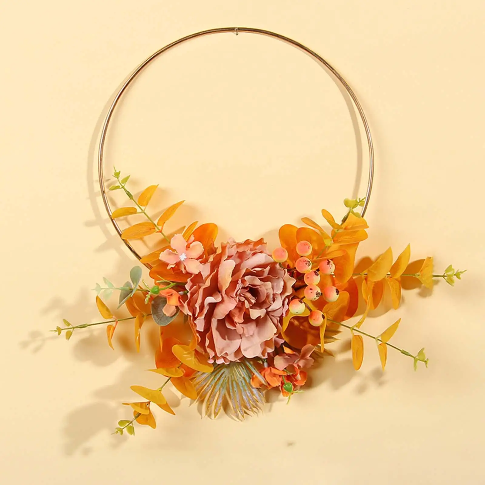 Iron Metal Ring Hoop Garland Wedding Floral Wreath Handmade Flower Metal Hoop Decor Birthday Baby Shower Decoration
