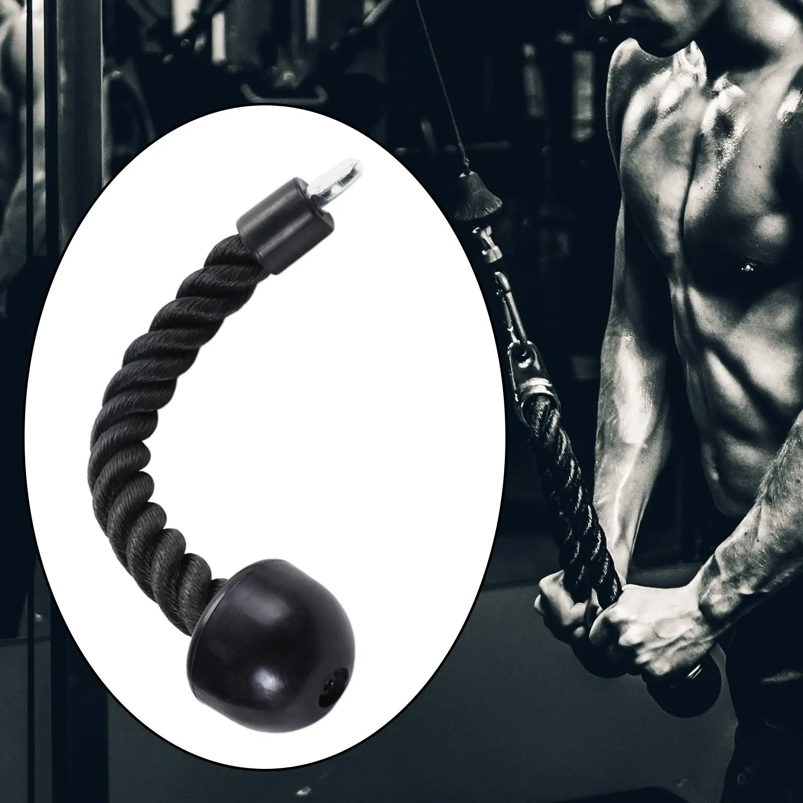Fitness Pull Down Rope Single Grip Cable Attachments Weight Lifting Bodybuilding Face Pulls Push Downs Crunches Heavy Duty