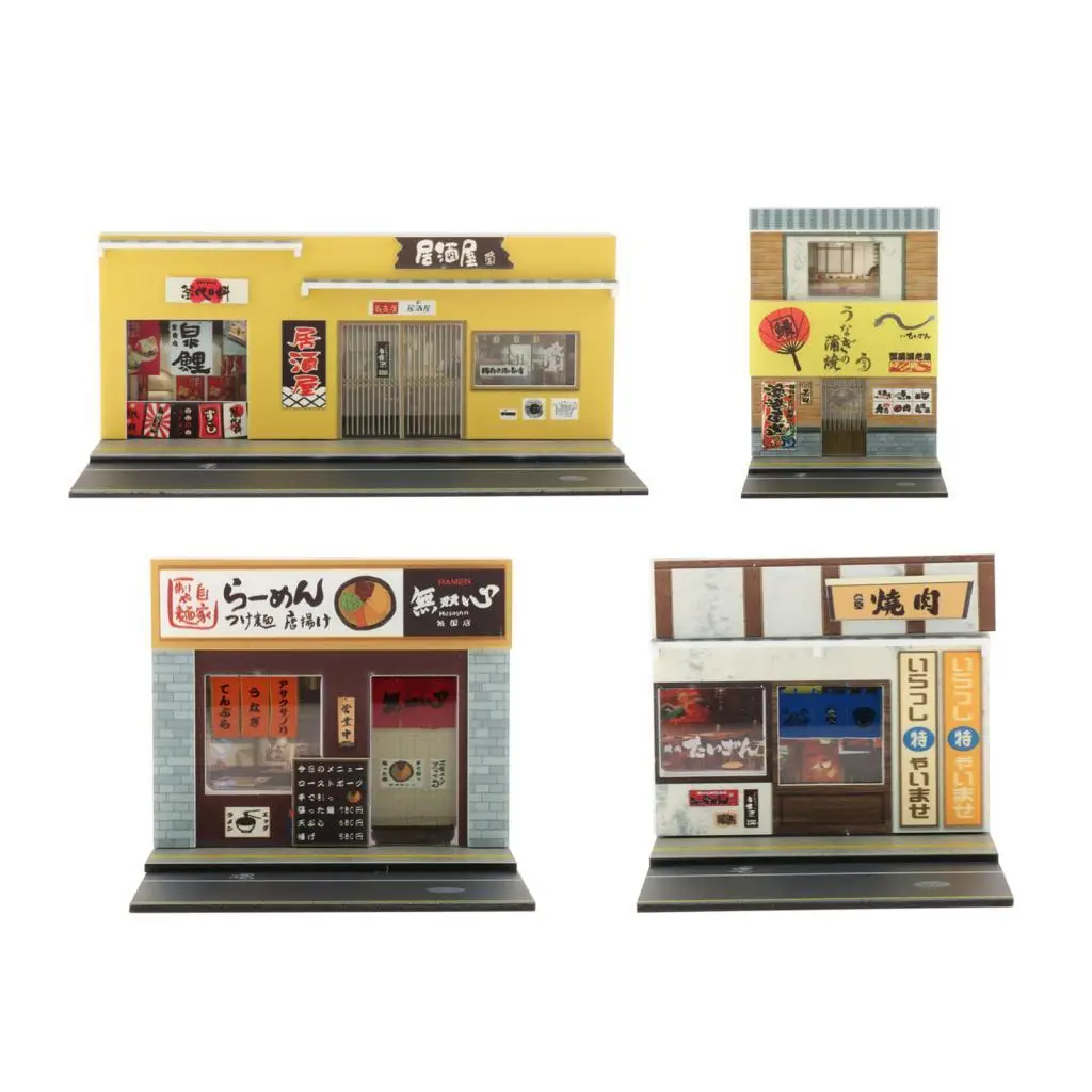 1/64 Scenery Diorama, Models Scenery for Model Cars, with Light Backdrop for