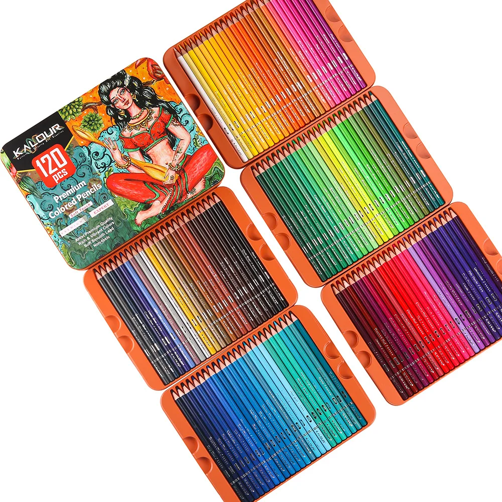 KALOUR Colored Pencil Set ,120 Colors Professional Oil Paint Set
