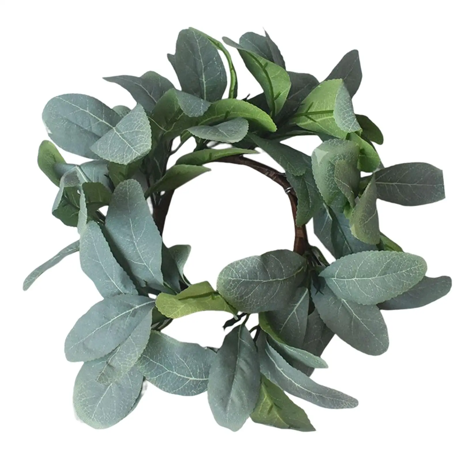 Artificial Floral Pillar Candle Rings Wreath, Flower Garland Floral Hoop Leaves Wreath Hanging for Farmhouse Home Window
