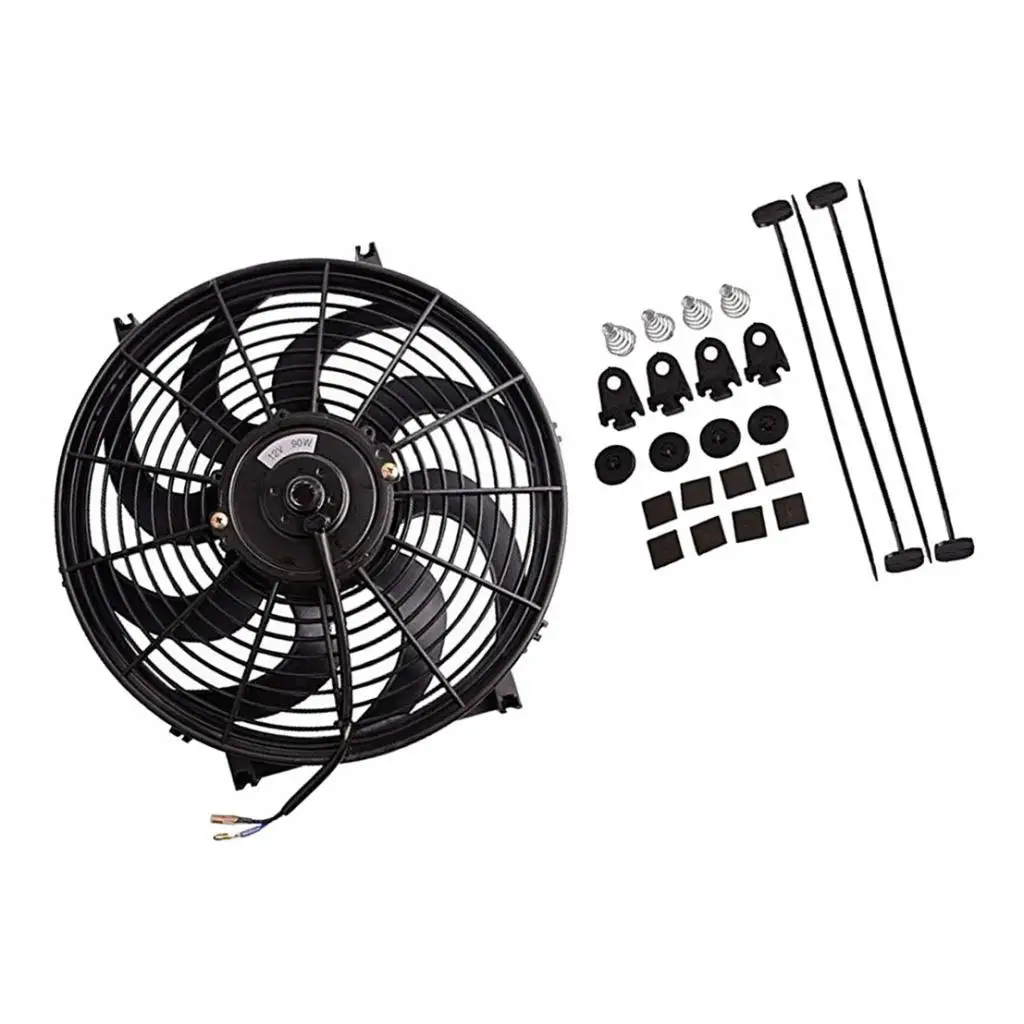 Universal New 14in  Electric Radiator Cooling Fan + Mounting Kits