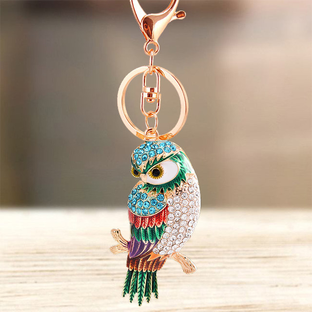 Cute Rhinestone Owl Key Ring With Animal Symbols Nurse, Medical