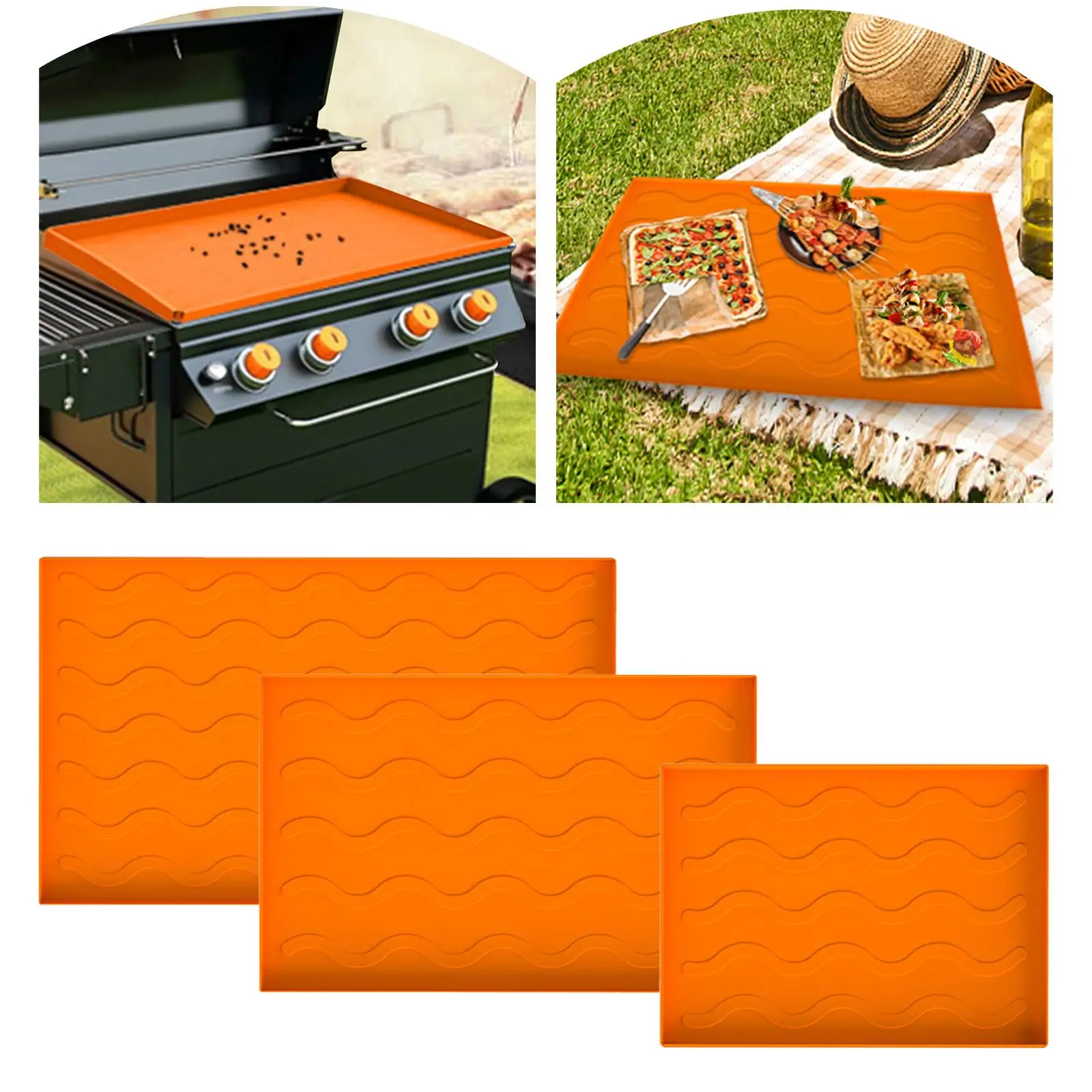 Griddle Mat Silicone Grilling Mat Baking Sheet Mat Grill Protective Mat Cover for All Season Cooking Grill Barbecue Picnic