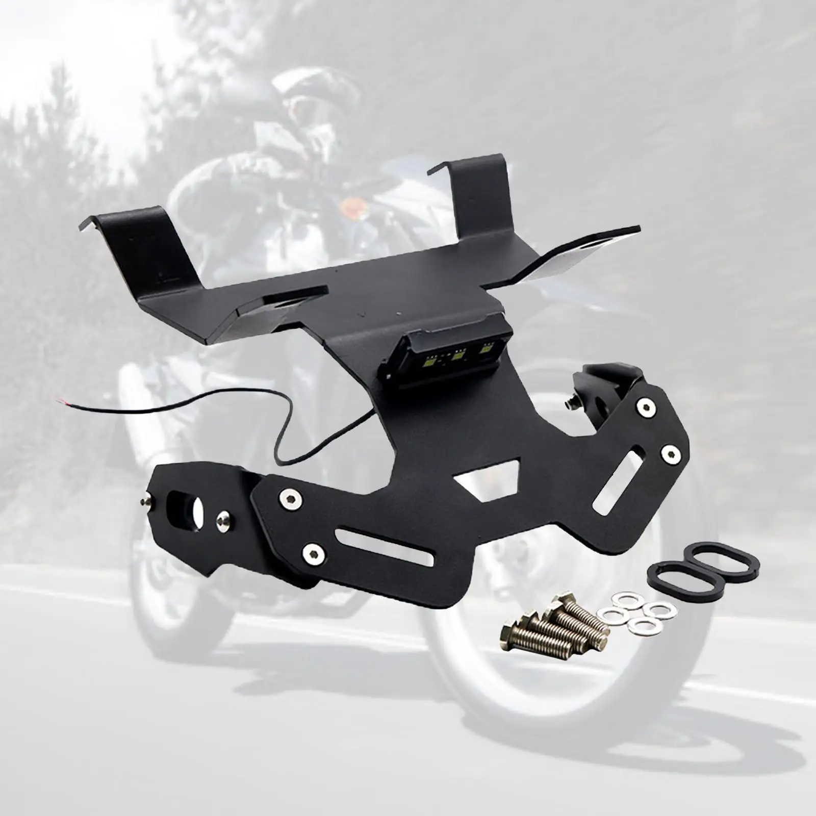 Motorcycle License Holder Bracket W/Lights Compatible with 5R