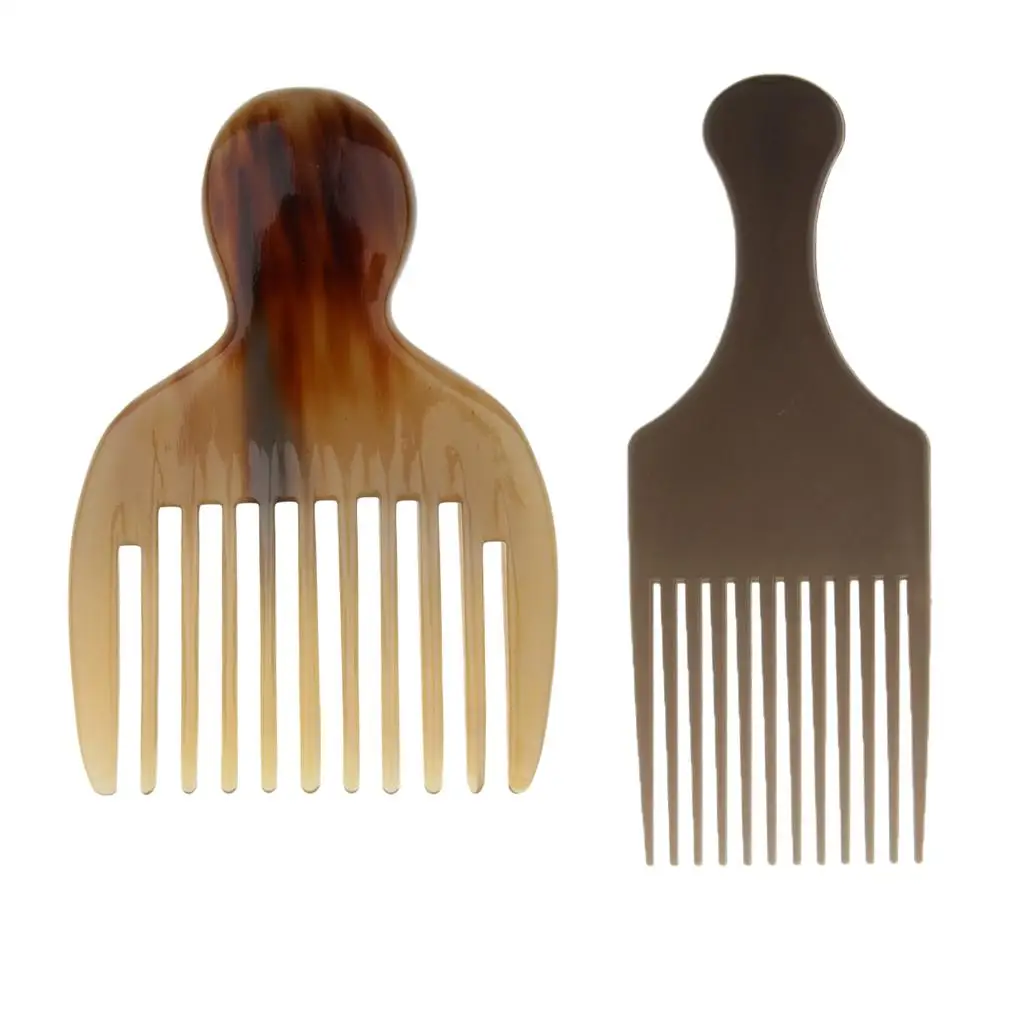 2x Afro  Comb Wide  Curly Hair Comb Unisex Hairstyling
