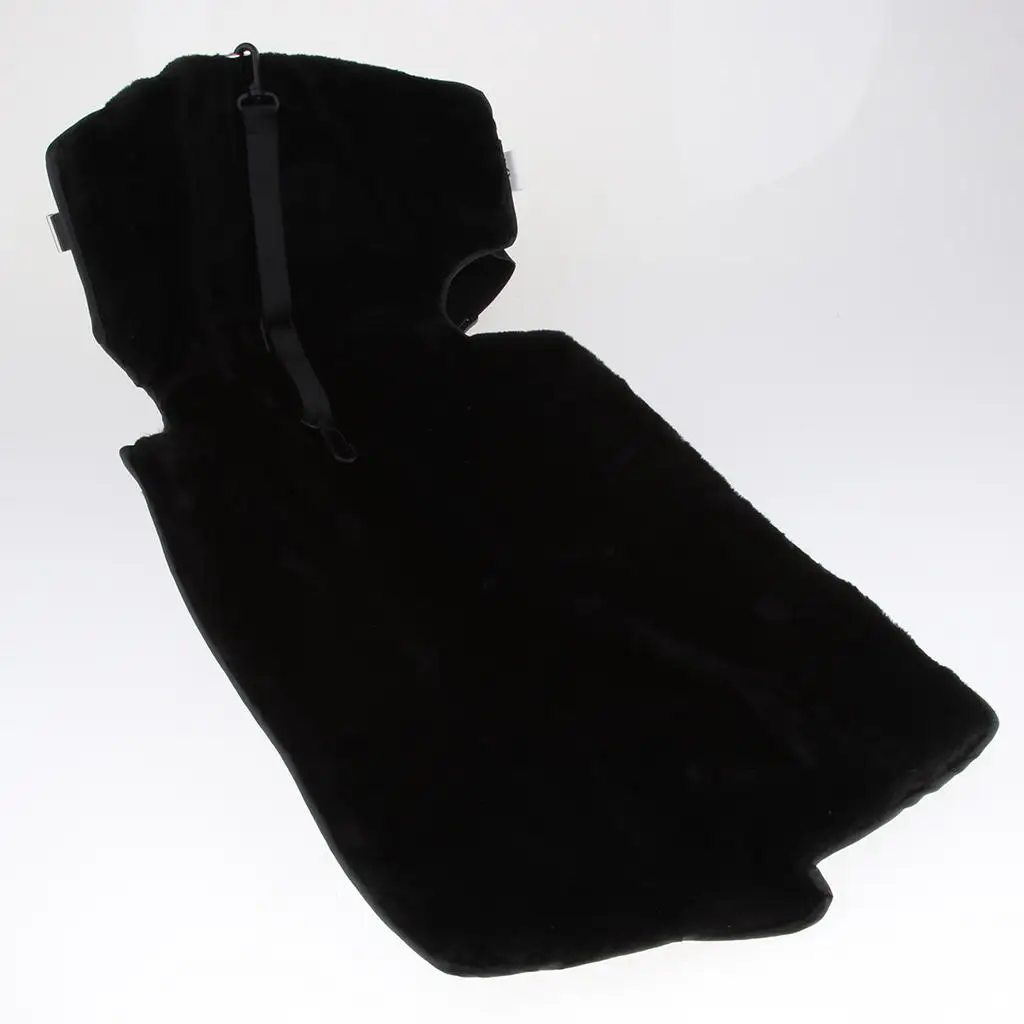 70cm Black Leather Warm Knee Pad Leg Warmer  Adjustable