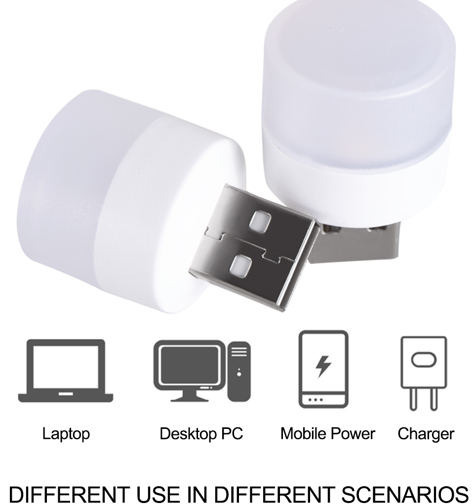 10 pcs RGB USB LED Night Light Super Bright Eye Protection LED Plug Lamp Computer Mobile Power Charging USB Small USB Book Light