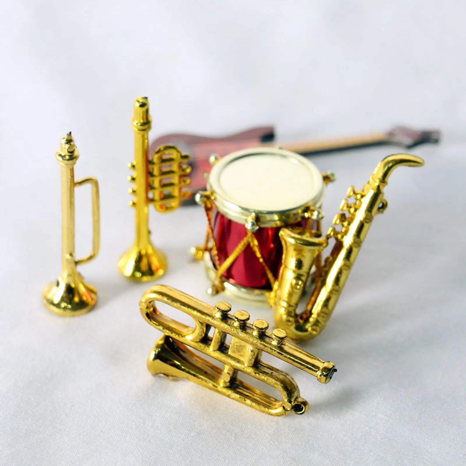 Dollhouse Musical Instrument Miniature Play Decor DIY Toys for 3-6 Years Old