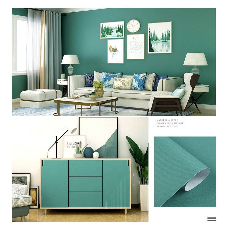 teal verde azul papel de parede vinil prova de água adesivos de parede decorativos prateleira forro gaveta casca vara bancada