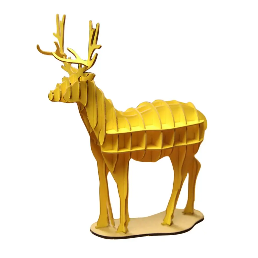 Handmade Card Elk Models 3D Cardboard Reindeer Puzzles Assembly Craft s for Kids, Teens and Adults Gifts