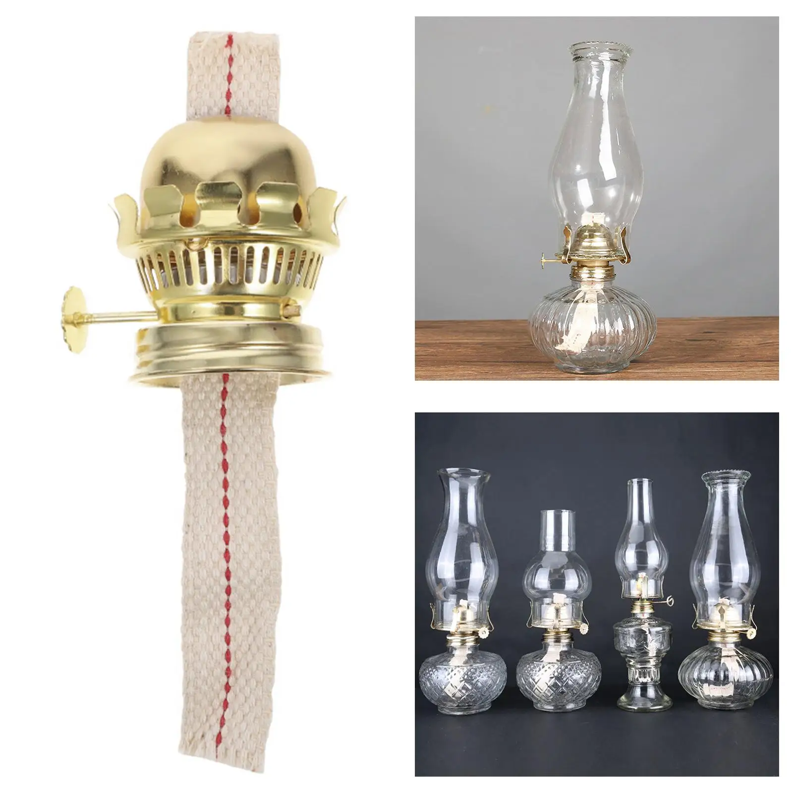  Oil Lamp Part Adjustable DIY Oil Lamp Burner Cotton Lamp Wick for Emergency  Oil Lamp Retro Oil Lamp Desktop Oil Lamps
