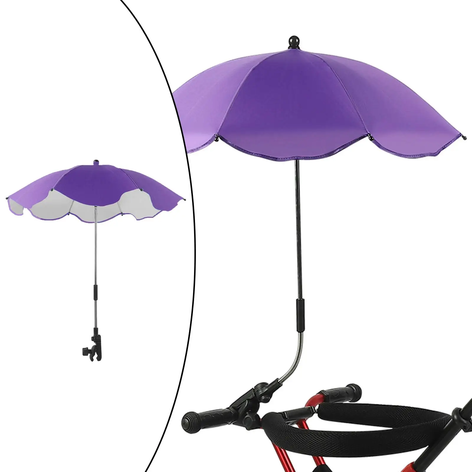Clamp On UV Protection Baby Stroller Umbrella Buggy Pram Pushchair Accessories Large Parasol Rain Protecter Canopy Cover