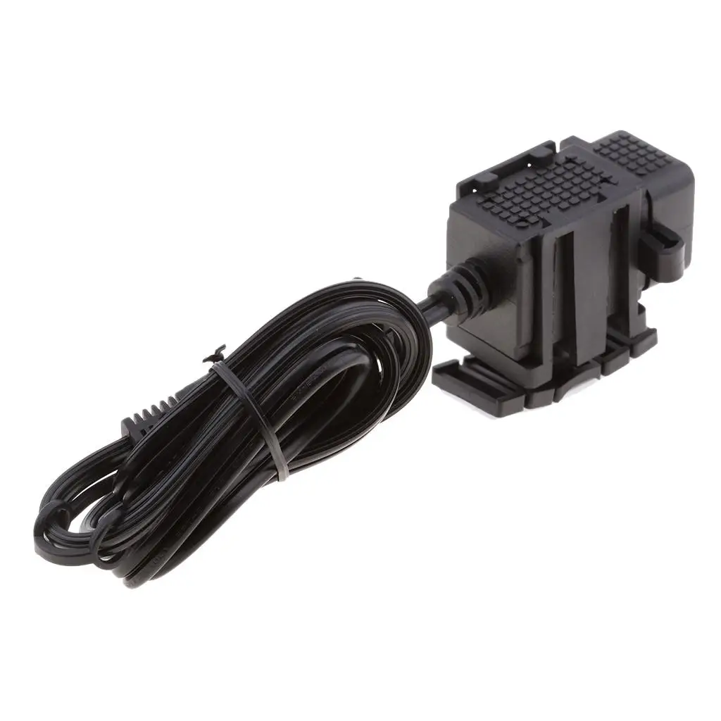 12V Motorcycle 3.1A Double  to USB Cable Adapter Charger Socket Black