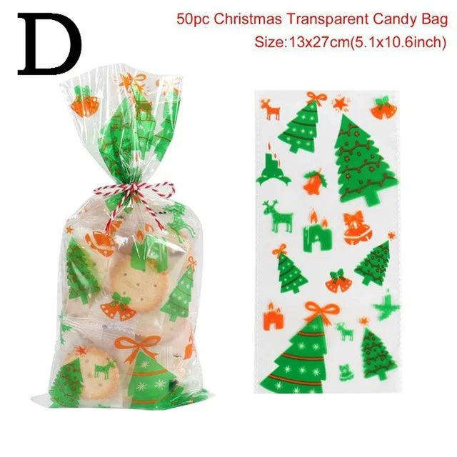 Huiran 50pcs Santa Christmas Tree Elk Pvc Bags Transparent Clear Gift Bag  For Christmas Gift Baking Candy Cookie Packaging Bags - Gift Boxes & Bags -  AliExpress