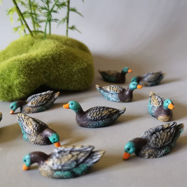 5pcs/10pcs Ducks Miniature Figurines, Mini Ducks Fairy Garden Accessories  For Bonsai Craft Decor, Micro Landscape, Fairy Garden Decor,home Decor