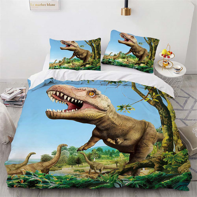 Dinossauro crianças jogo de cama cenário animal moda 3d duvet cover  conjunto consolador roupa gêmeo rainha rei único tamanho dropshipping -  AliExpress