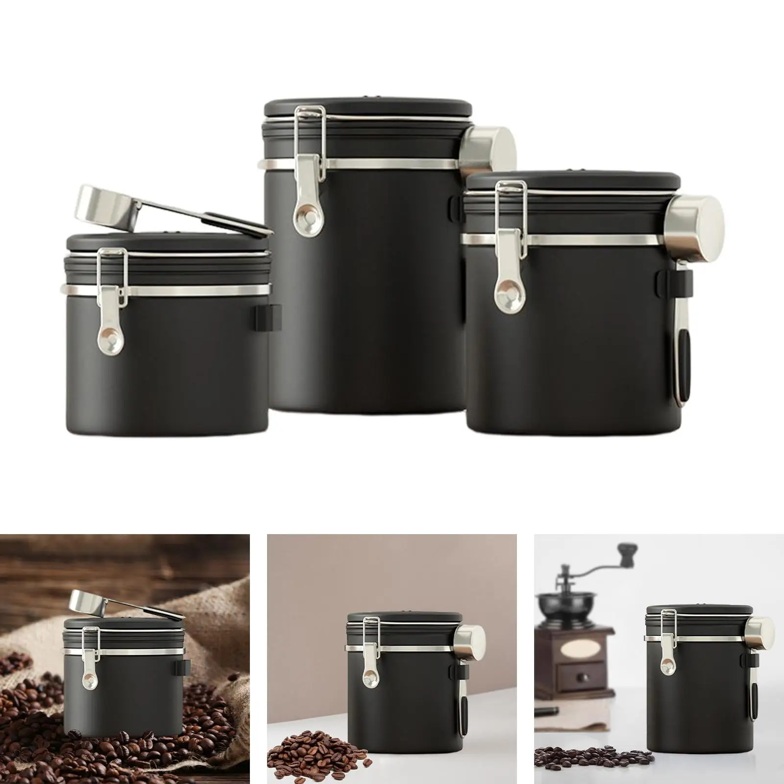 Coffee Bean Sealed Tank with Exhaust Valve Kitchen Gadget for Snacks Cereal Coffee