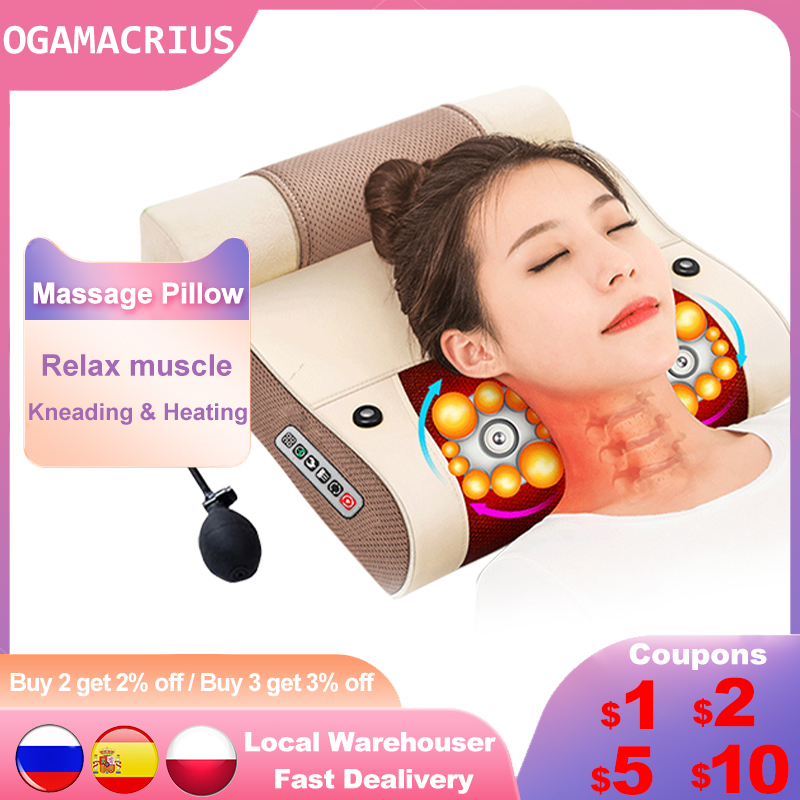 Best of OGAMACRIUS 2 In 1 Massage Pillow Heat Shiatsu Device Electric Cervical Healthy Body Relaxation For Back Neck Massager Reviews & Tips