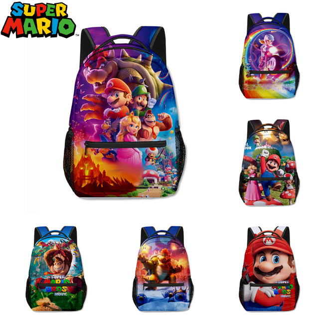 Super Mario Bowser Luigi Princess Peach 16 Kids Bag School Travel