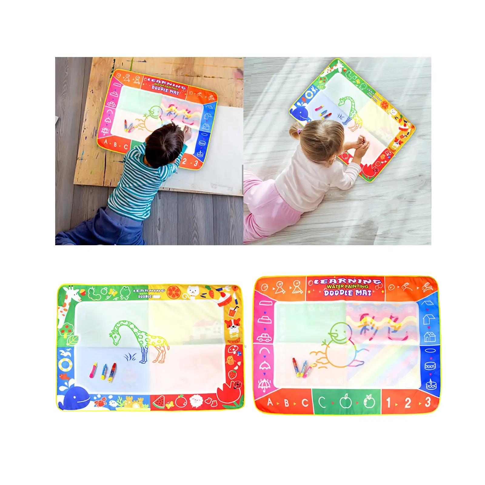 Doodle Mat Learning Toy Reusable No Mess 40x28 inch Water Drawing Mat Coloring Pad for Educational Toy Travel Chriatmas Present