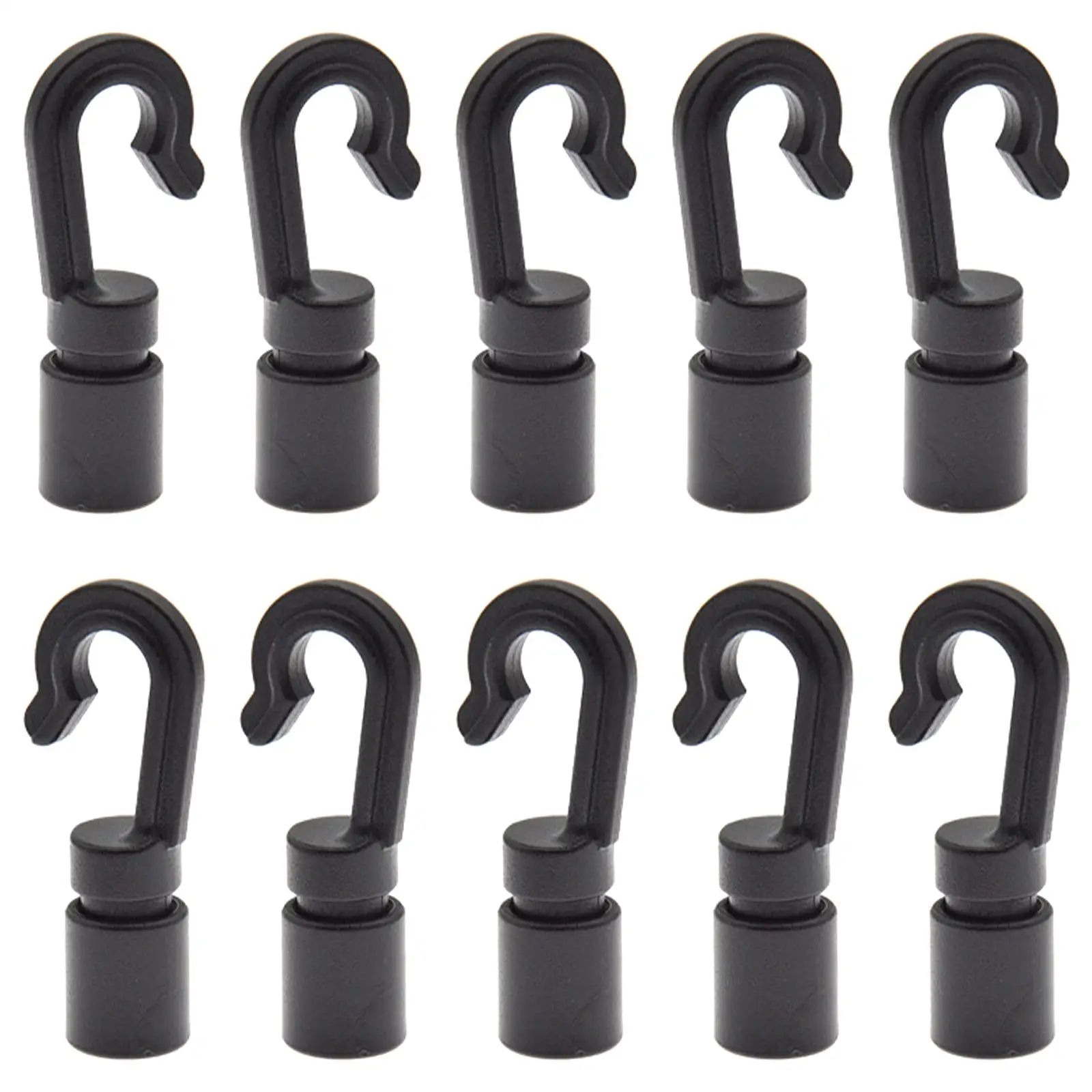 10 Cord Hooks Rope Terminal Ends Plastic for Resistance Bands Kayaks