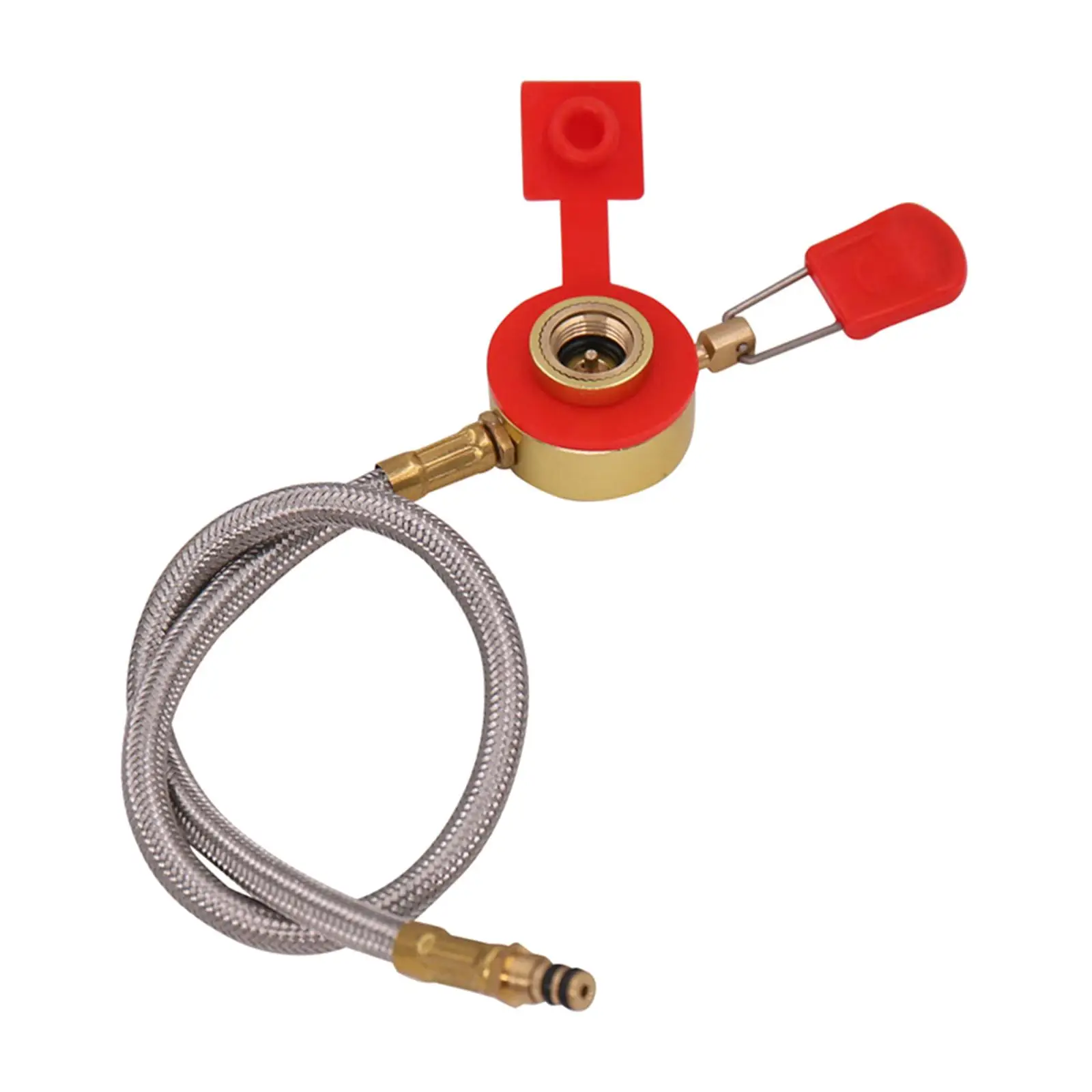 Camping Stove Gas Hose Valve Replacement Stainless Steel Propane Hose Regulator for Hiking Backpack BBQ Picnic Party