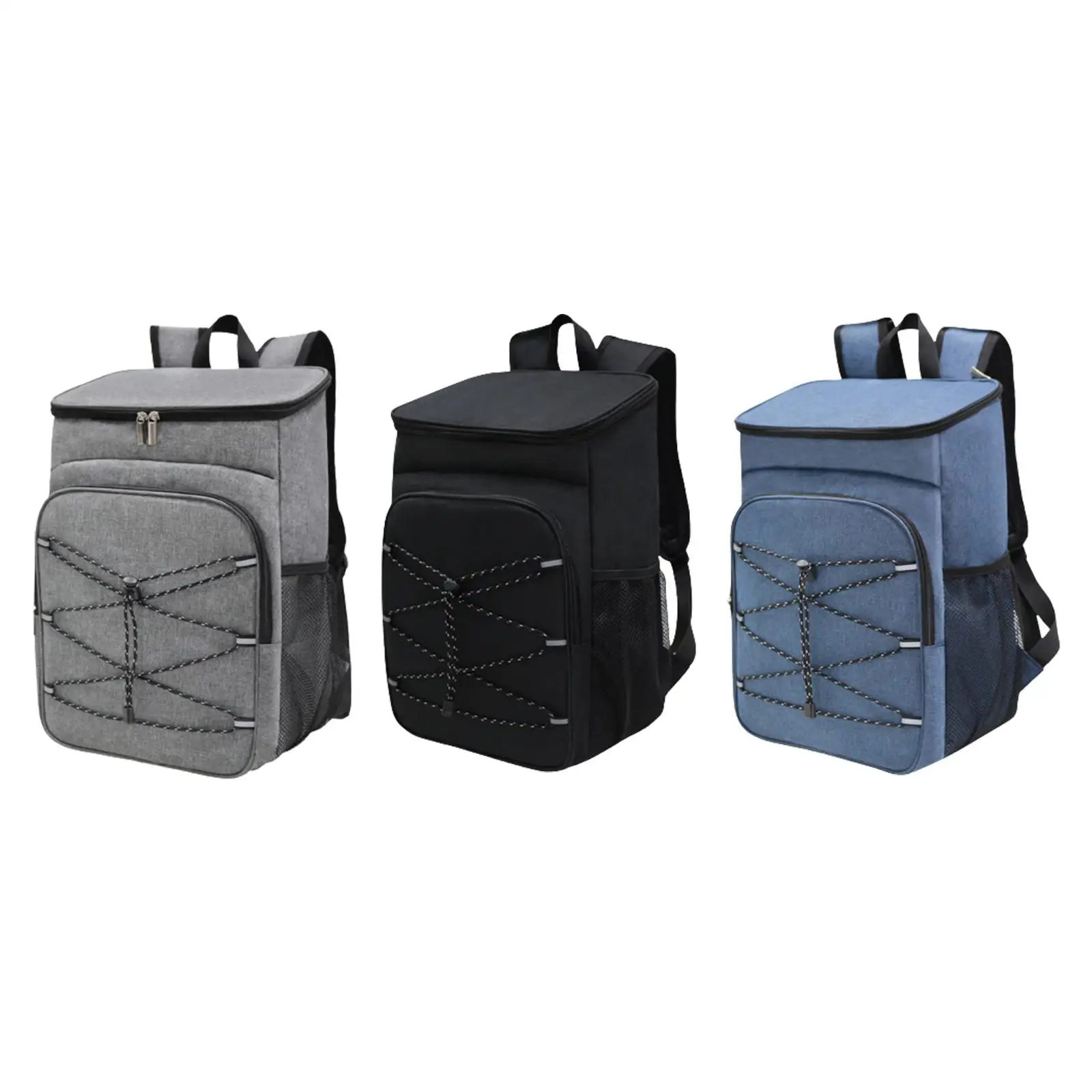 Cooler Backpack Large Capacity Cooler Bag Mesh Pocket Multifunctional Men Women Thermal Bag for Camping Trips Fishing Hiking