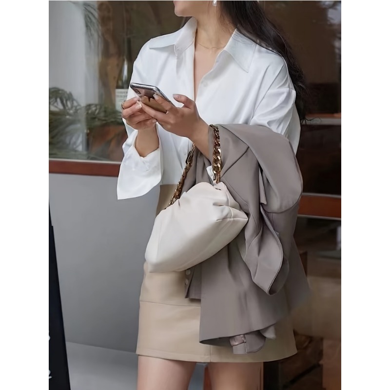 Title 7, Casual Office Lady Silk Blouses Autumn Long Sle...