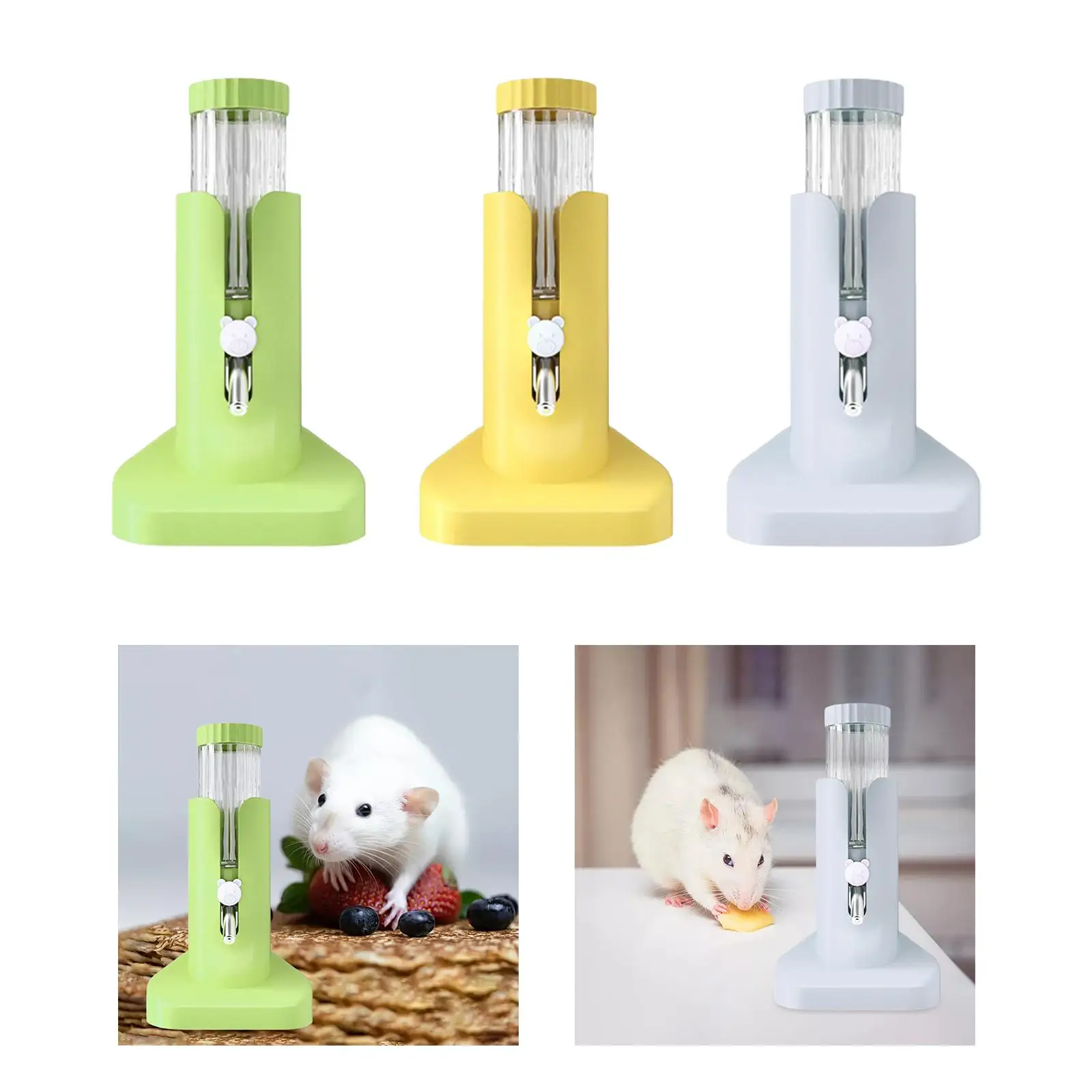 Portable Bottle Adjustable Parrots Dustproof Hamster Water Bottle with Stand