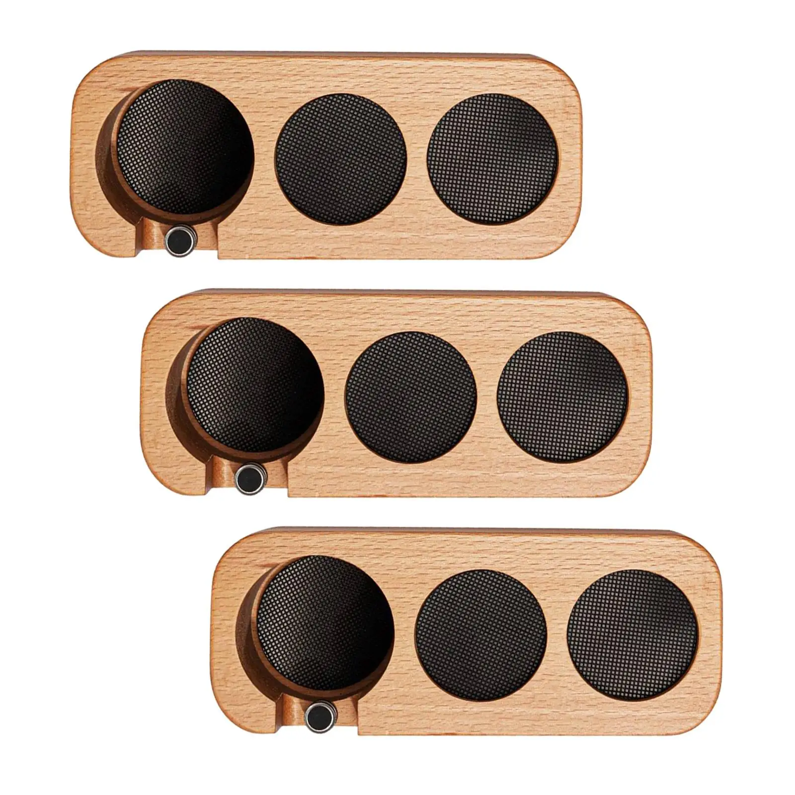 Wooden Coffee Filter Tamper Holder Wood Coffee Distributors Stand with 3 Holes
