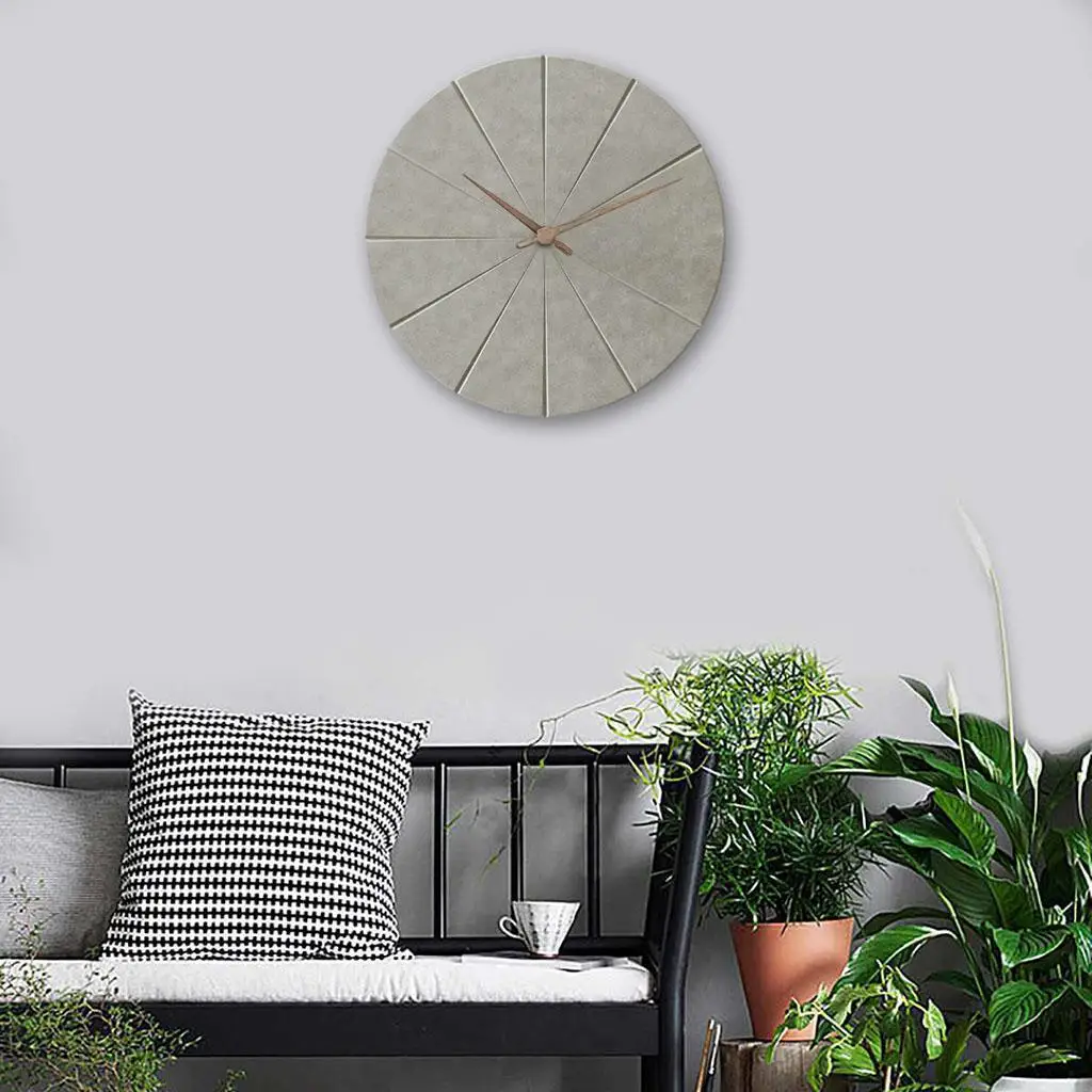 Wall Wooden Clock Nordic Design Round Small Art Office Cafe Decor Gifts