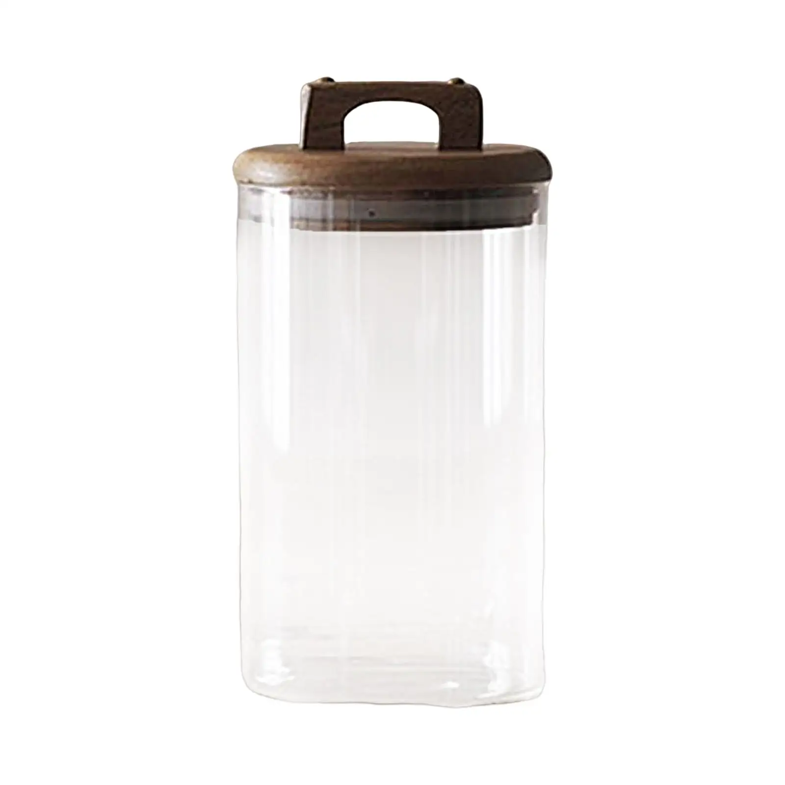 Glass Storage Container Transparent with Wooden Lid food Candy sugar