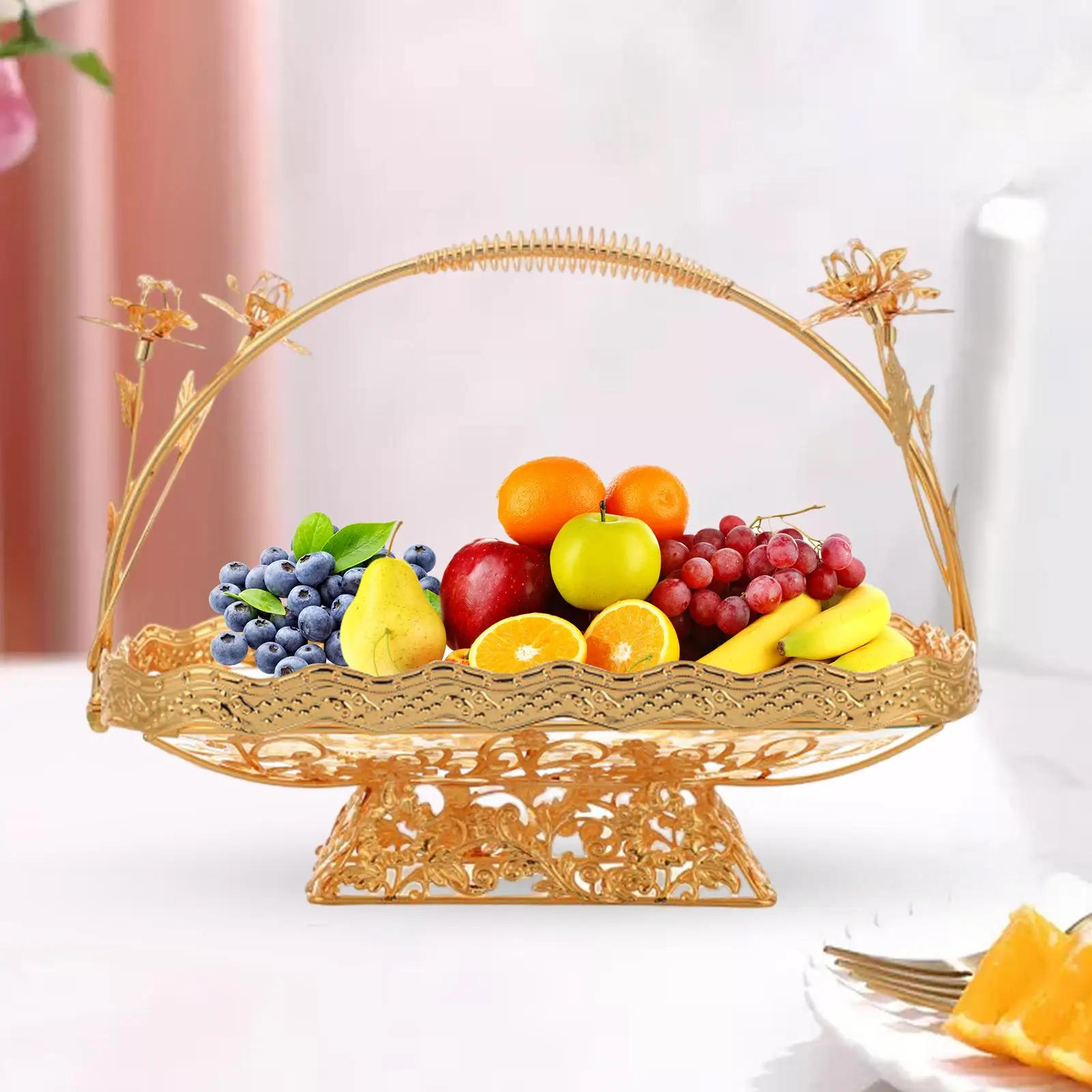Multipurpose Fruit Storage Basket Snack Display Basket Serving Tray Dessert Tray for Dining Room Restaurant Countertop Home