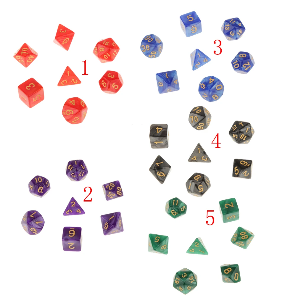 Acrylic  7Die Set (D4/D6/D8/D10/D12/D20) for  & Dragons RPG  Board Game Theme Party Supplies