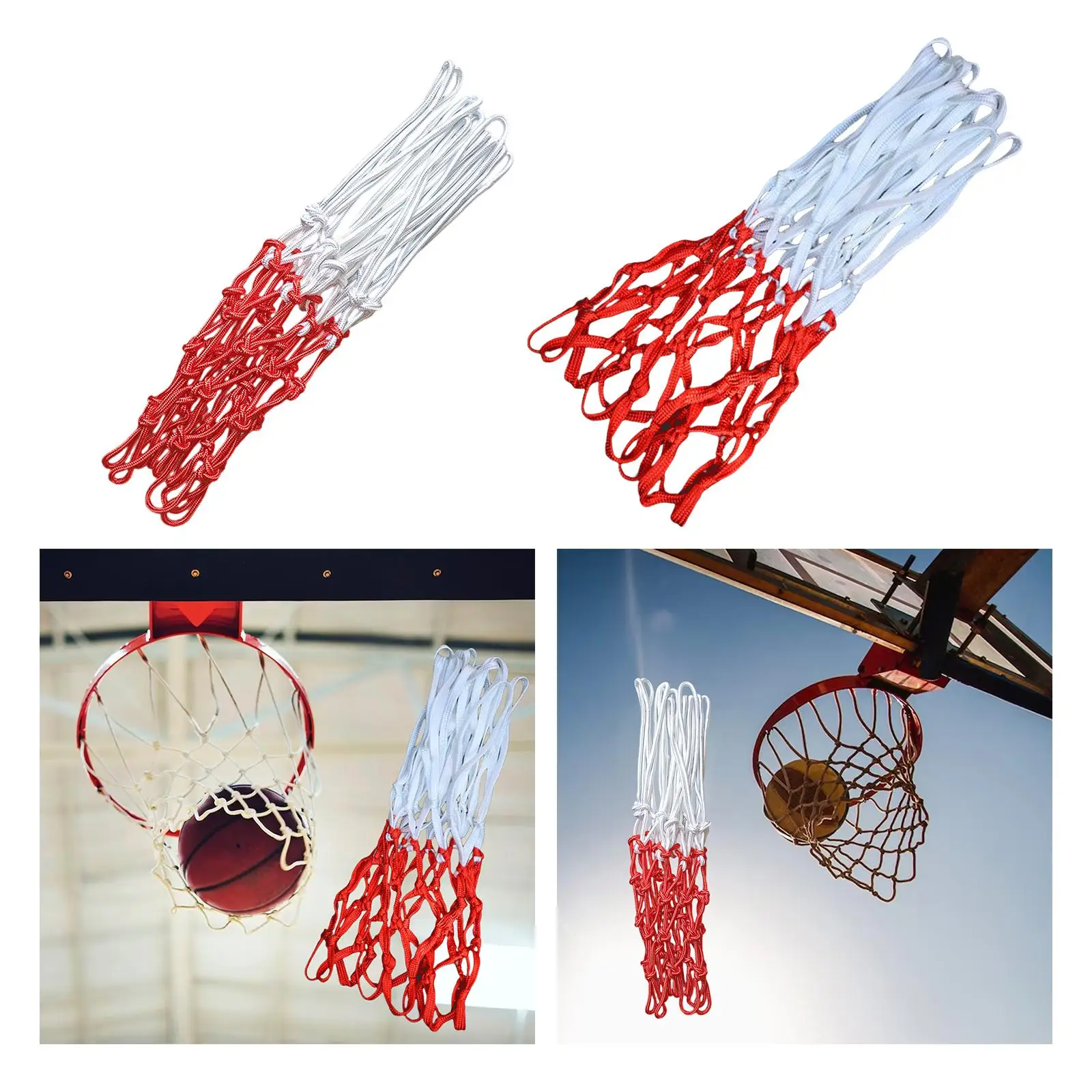 Net Replacement Net Mesh Premium Basketball Net Basketball Rim for Basketball Supplies Youth Sports Basketball Hoop 12 Loops Rim