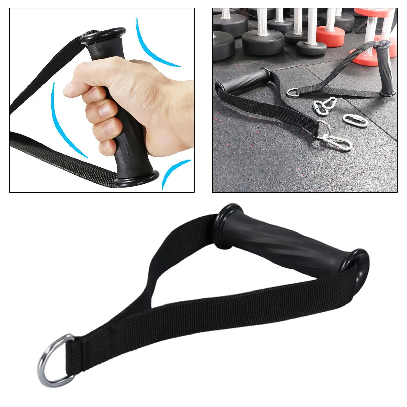 Gym Resistance Bands Handles Anti-slip Grip Strong Nylon Webbing Fitness Heavy Duty Cable Machine Workout Equipment