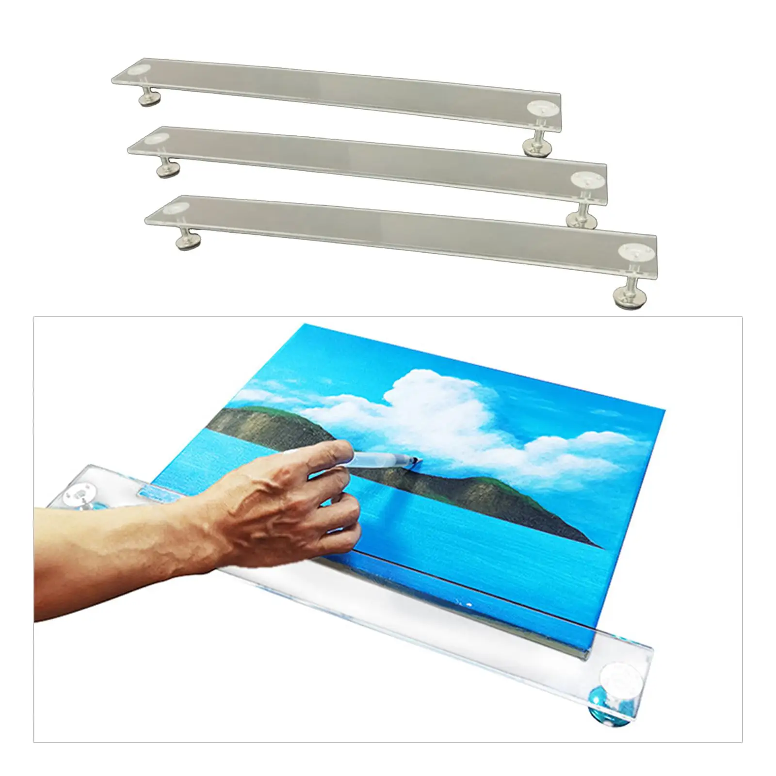 Artist Leaning Bridge Acrylic Rack Sturdy for Home Studio Drawing Palm Rest Shelf Wrist Protection Height Adjustable Artist Tool